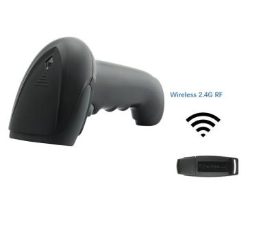 China Handheld Rechargeable 1D 2.4G RF Wireless 1500 MAh Laser Barcode Scanner 100 Meters Transmission A4 for sale