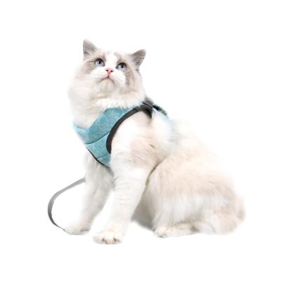 China Amazon Hot Selling Portable Cloth Personalized Adjustable Soft Pet Cat Harness for sale