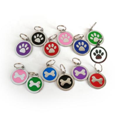 China Wholesale Reflective White Paw Bone Customized Printed Dog Pet ID Tag for sale