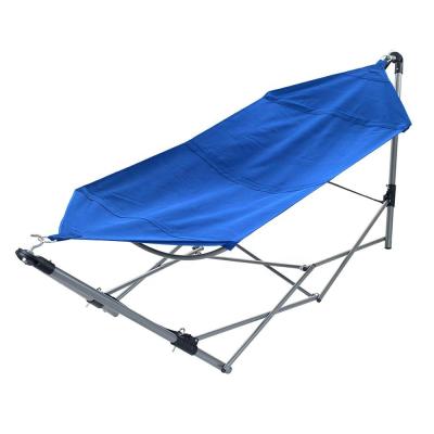 China Modern Outdoor Garden and Patio Steel Frame Stand and Deluxe Portable Folding Hammock Camping Chair for sale