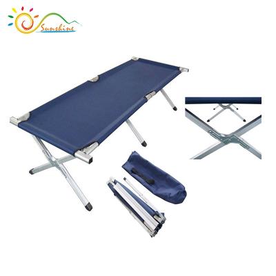 China High quality strong plastic pp aluminum and steel tube folding camping field bed for red through, folding stretcher for sale