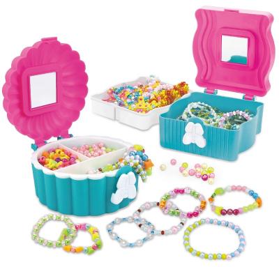 China MBK Eco-friendly Material TOYS Whole Sale Handmade Plastic Jewelry Beads Toys Shape DIY Jewelry Necklace and Bracelet with Jewelry Box for Kids for sale