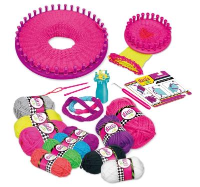 China MBK Non-Toxic Eco-Friendly TOYS 6 IN 1 Knitting Play Set Girls Wool Weaving Loom Toy Set Educational Hat Headband Scarf For Kids for sale