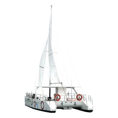 China FiberGlass 38-foot catamaran can accommodate 30 people for dining; coffee shop; pleasure boat for sale