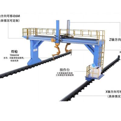 China Sistema robótico de soldadura inteligente con pórtico 7o 8o 9o eje 2 robots de soldadura de visión inteligente para estructuras de acero en venta