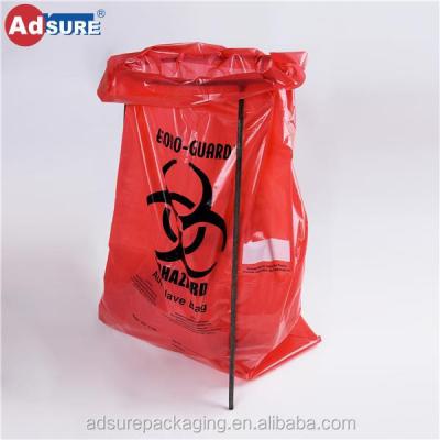 China Custom Autoclavable Adhesive Tape Bags / Biohazard Adhesive Degradable Bio Specimen Bags With Absorbent Pad for sale