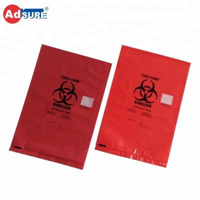 China Disposable Biohazard Bags/HDPE Autoclave Infectious Medical Waste Red Plastic Disposable Biohazard Bags for sale