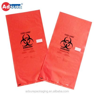 China Medical Autoclavable Red Bag/PE Bio-hazard Resistant Autoclave Bags/Medical Laboratories Waste Bag for sale