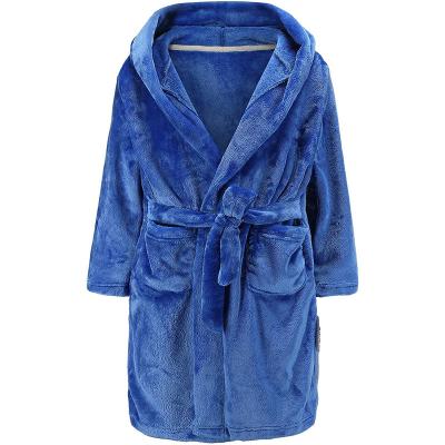 China Anti-wrinkle Microfiber fleece kids shawl fleece bathrobe for boys and girls for sale