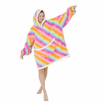 China Anti-Wrinkle Oversized Lounge Hoodies Warm Comfortable Fleece Blanket For Adults for sale