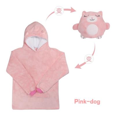 China Kids Pets Oversized Hoodie Comfortable Anti-Shrink Blanket Wearable Hoodie Blanket Sweatshirt Pillow for sale