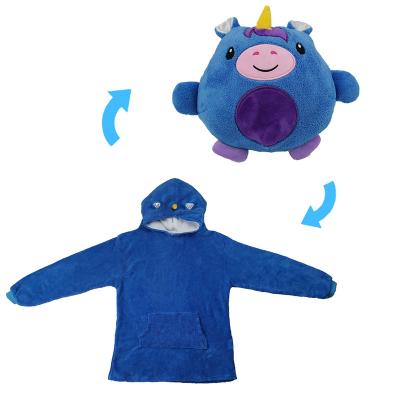 China Anti-Shrink Hoodie Head Print Blanket Animal Hoodies For Kids Plush Sweatshirt For Child for sale