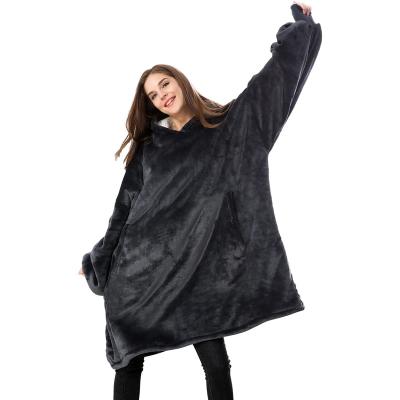 China Anti-pilling Wholesale Sweatshirt Covers Oversized Sherpa Hoodie Cover Up Blanket for Men and Women for sale