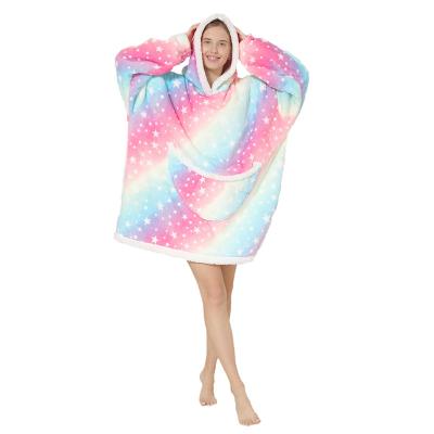 China Anti-wrinkle galaxy Hoodie oversized wearable sweatshirt both sides cover up hoodie for sale