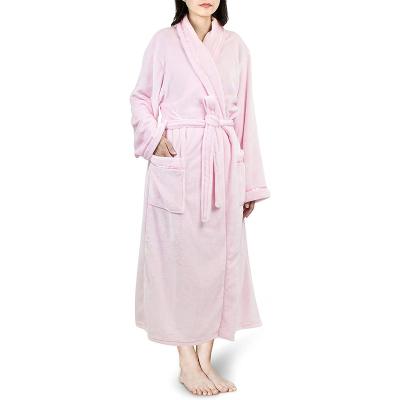 China QUICK DRY Women's Luxury Full Body Plush Bathrobe With Satin Trim for sale