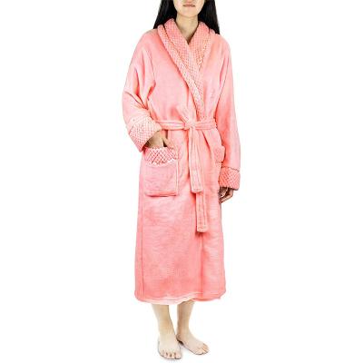 China Premium Quality Women's Plush Soft Robe Flannel Fleece Fluffy Warm Bathrobe QUICK DRY for sale