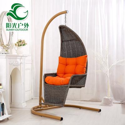 China Modern Adult Garden Hammock Egg Chair Outdoor Rattan Swing Chair With Footstool for sale