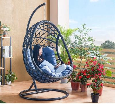 China New Modern Hot-selling Egg Swing Chair Hanging Chair with Round Rattan Garden Swing Chair for Outdoor and Indoor for sale