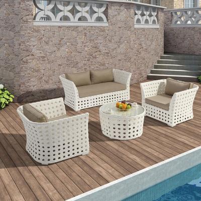 China Outdoor Rattan Sofa Set Patio Furniture Modern Modern Garden Cafe Set for sale