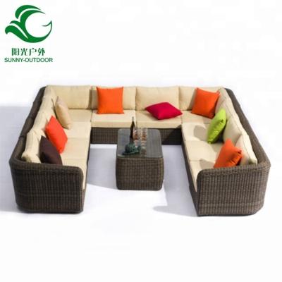 China Best Waterproof Selling Outdoor PE Rattan Furniture Wicker Garden Sofa Set for sale