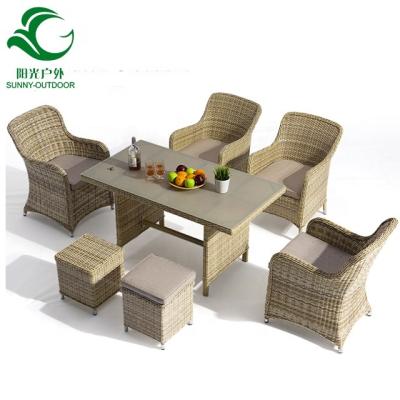 China Waterproof Furniture Outdoor Dining Table Set For Restaurant Garden Furniture Outdoor Bar Stools And Restaurant Dining Chair Sets for sale