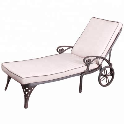 China Cast-Aluminum Pool Sun Lounger Waterproof Outdoor Beach Chair for sale