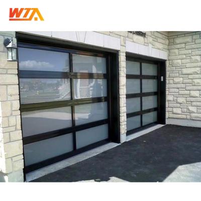 China Modern reflective aluminum door tempered glass transparent garage door garage windproof for sale