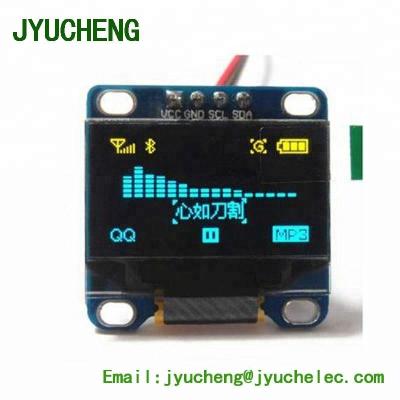 China 128*64 SPI/IIC I2C yellow-blue color 0.96 oled screen 27.50(l)x27.80(w)x2.70Max(t)mm for sale