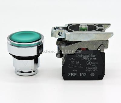 China Imported With Light Button Switch XB4-BW33M5 1NO1NC AC220V 22MM Circle for sale