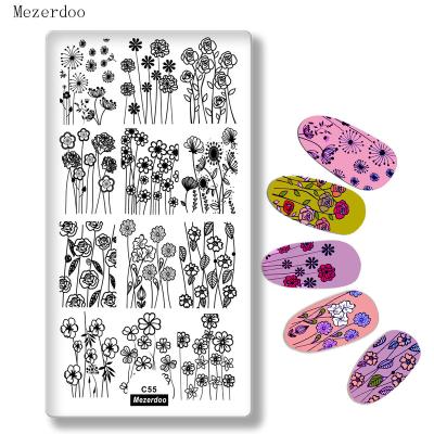 China nail polish & Stamping Tools Flower Series Leaves Flowers Bouquet Shape Beauty Printing Nail Designs Template Stencil Beauty Plate for sale