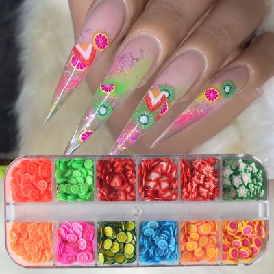 China Eco-friendly material and easy apply colorful 3D fruit style mixed designs nail polish sticker nail slice kids kids nail stickers for sale