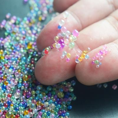 China Eco-Friendly Materials And Easy Apply Mixed Mini Bubble Beads 0.4-3mm Tiny Ball Beads For Epoxy Resin Molds Fillings Nail Art Glass Beads for sale