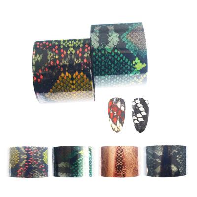 China New Fashion Factory Snakeskin Print Nail Wrap Transfer Foil Nail Foil For Nail Art Sticker Decoration for sale