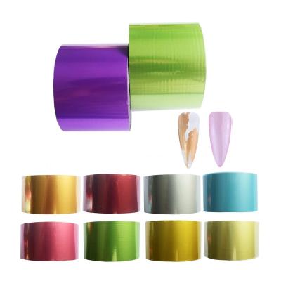 China Fashion New 120M Nude Colors High Shine Matt Nail Art Decoration Rose Gold Nail Foil Roll for sale