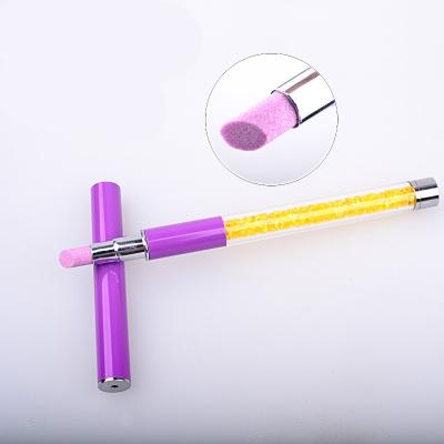 China NAIL Quartz Head Nail Art Cuticle Pusher Crystal Handle Dead Skin Remover Rubs Stone Nail File Manicure Art Tools for sale