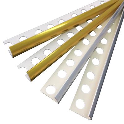 China Direct Open Type Round Edge Marble Color PVC Tile Trim Plastic Factory Plastic Strip for sale