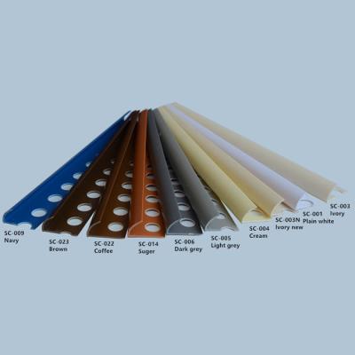 China Open Type Plastic Edge Trims 10mm Round Plastic Tile In Different Plain Colors for sale