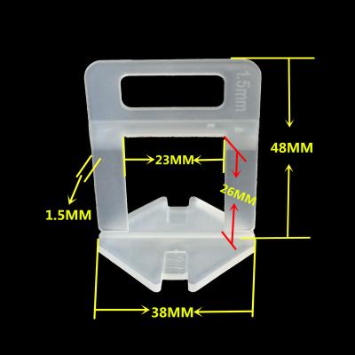 China Clamp Tile In Same Level Factory Direct Tile Spacer Tile Leveling System Clip Long 1.5mm for sale