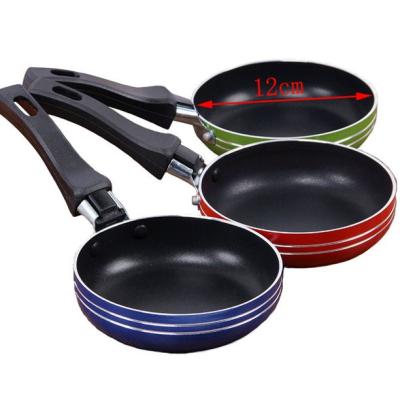 China 12cm workable Mini Aluminum Non Stick Fry Pan Kitchen Cookware Pan for sale