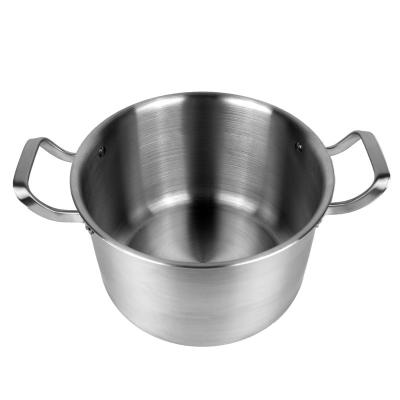 China Two viable handles stainless steel soup pot with 3 bottom layers for sale