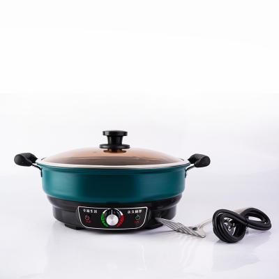 China Large Size Electric Frying Pan 36 Cm Stainless Steel Saucepan With Glass Lid for sale