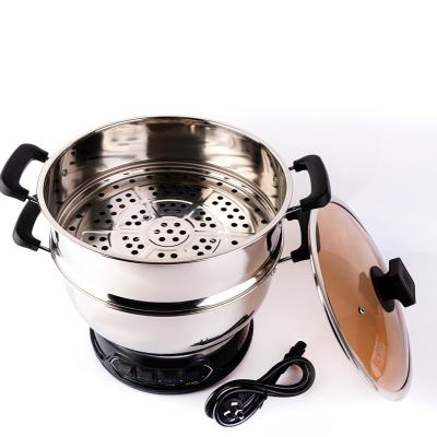 China Hotel Food Steamer Pot Multifunctional Electric Pan With Layer 28cm for sale