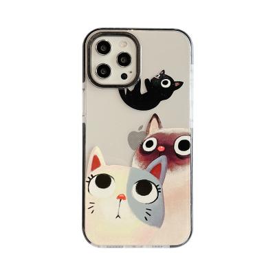 China Funny Cute Anti-Slip Cat Phone Case For iphone 13 pro apple 12 max plus 7 mini 11 x xr 8 for sale