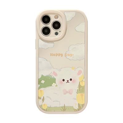 China DIAL cute phone case for iphone soft clouds flower creative sheep apple shell 13 promax 12 mirror 11 xs xr 7/8p for sale