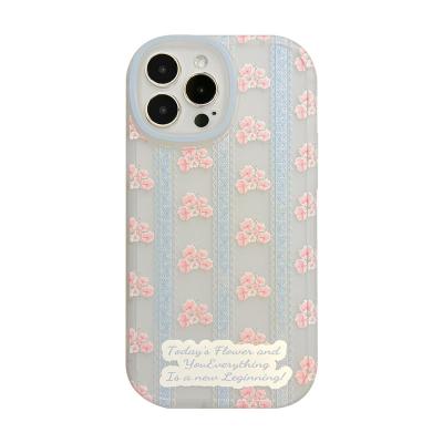 China Floral Soft Lace Scrub Case For iphone 13 12 11 Pro Max XR X XS 7 8 Plus Cute Cheap Cover for sale