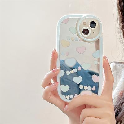 China Color Love Soft Fullscreen Case For iphone 13 12 11 pro Max XR X XS 7 8 Plus Cute Cover Feature for sale