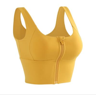 China Breathable Sports Underwear Zipper Shock Proof Fitness Bra Yoga Vest Gym Clothing for sale