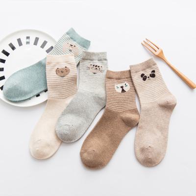 China QUICK DRY Socks Ladies Cotton Autumn And Winter Socks Female Cartoon In Tube Animal Midi Female Socks for sale