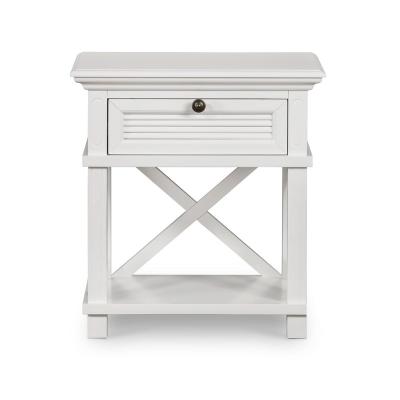 China Nordic French Style Bedroom X White Cross One Drawer Nordic Wooden Accent Bedside Cabinet Nightstand for sale