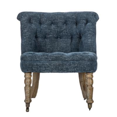 China Luxury Nordic French Velvet Accent Chair Upholstered Home Restaurant Ornate Single Arm Velvet Accent Leisure Chair With Wheels For Living Room for sale